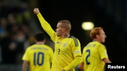 Украинская команда на матче с Грузией, 2024 год